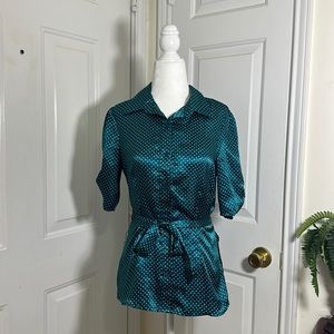 Blue polka dot shirt